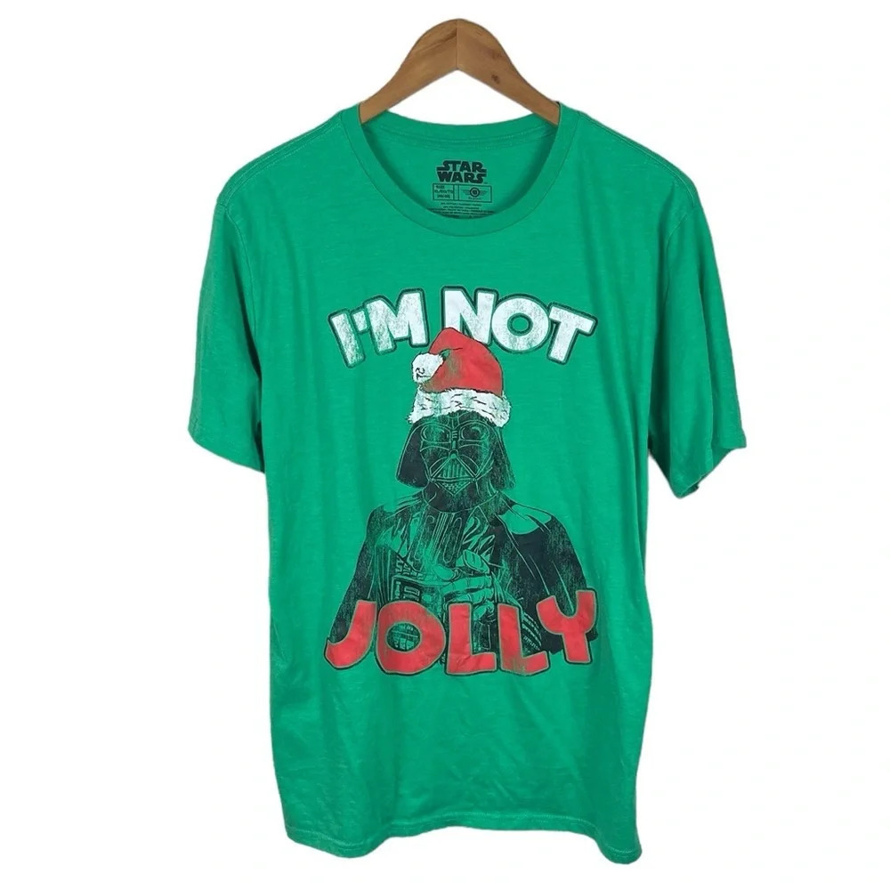 TS323 Mens Mad Engine Star Wars Darth Vader I’m Not Jolly Christmas Shirt XL